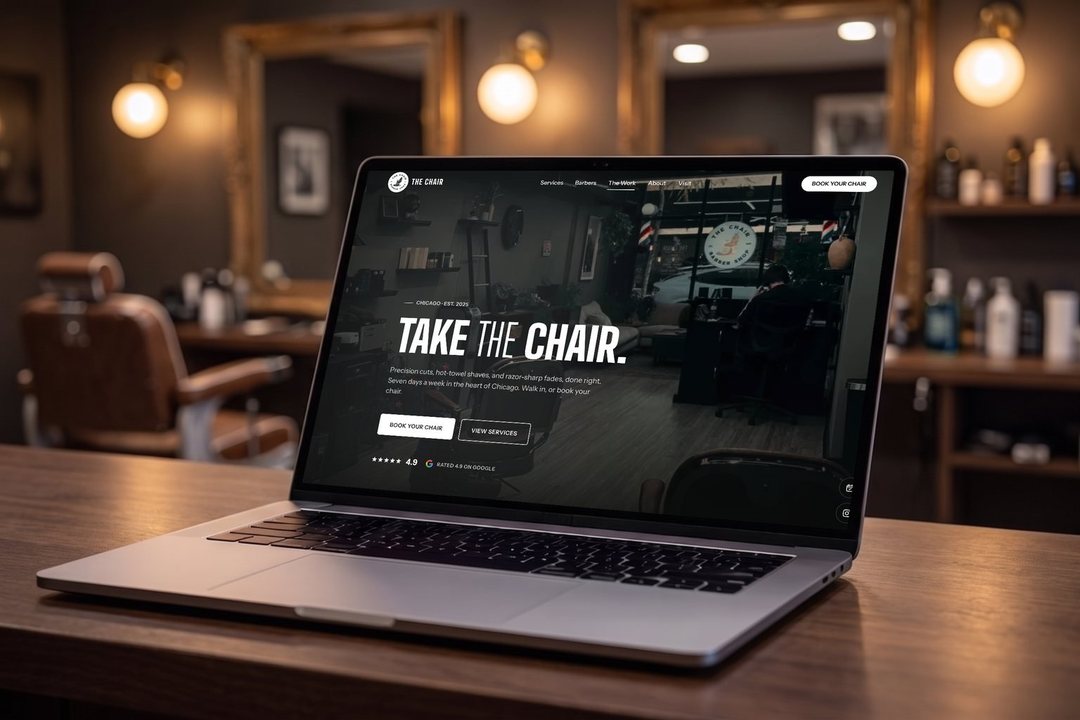 The Chair Barbershop website built by Rankwyre